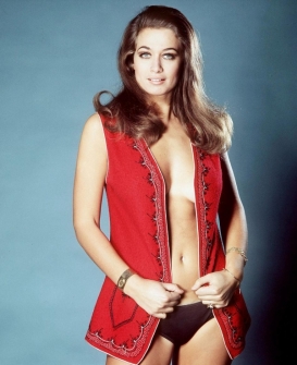 valerie_leon_red_waistcoat_and_black_pants